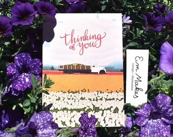 Thinking of You Card // Tulip Field Card