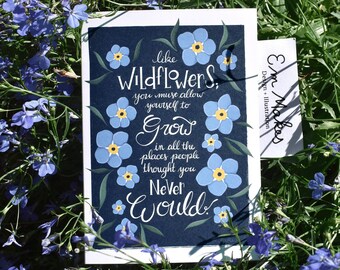 Wildflower Inspiring Card // Encouraging Card // Forget-Me-Nots Card