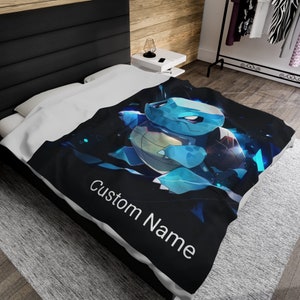 Personalized Gaming/Anime/Movie Velveteen Plush Blanket, customizable, custom name given by buyer