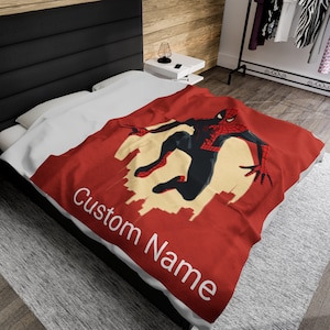 Personalisierte Superhelden-Samt-Plüschdecke, anpassbare Decke, benutzerdefinierter Name vom Käufer