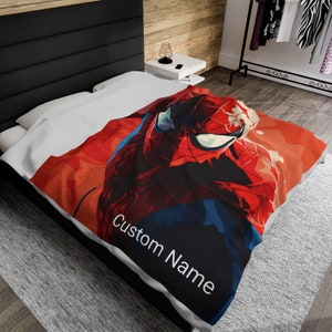 Gepersonaliseerde Superheld Velveteen Pluche Deken, gaming/anime/film, aanpasbaar, aangepaste naam gegeven door koper