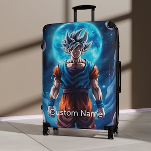 Anime Personalized Suitcase, personalized/custom print, double wheels 360, durable hard shell, Gaming suitcase, lightweight, custom name