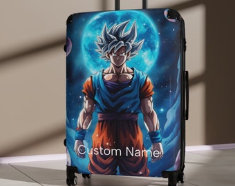 Anime Personalized Suitcase, personalized/custom print, double wheels 360, durable hard shell, Gaming suitcase, lightweight, custom name