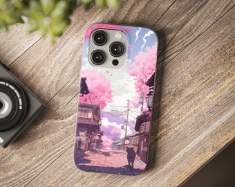 Cat Cherry Blossom Japanese iPhone/Samsung Flexi Cases