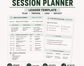Bible Study Session Planner for Christian Leaders