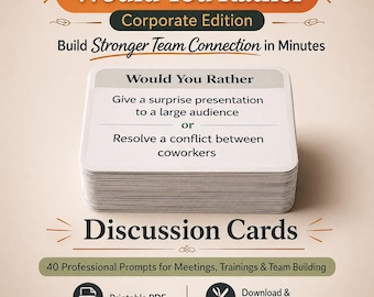 Would You Rather: Corporate Edition Discussion Cards-Office Icebreaker Activity