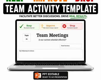 Keep Improve Drop Team Activity Presentation-Icebreaker & Facilitation Tool