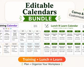 Training & Lunch n Learn Calendar Templates Bundle – Editable Schedule