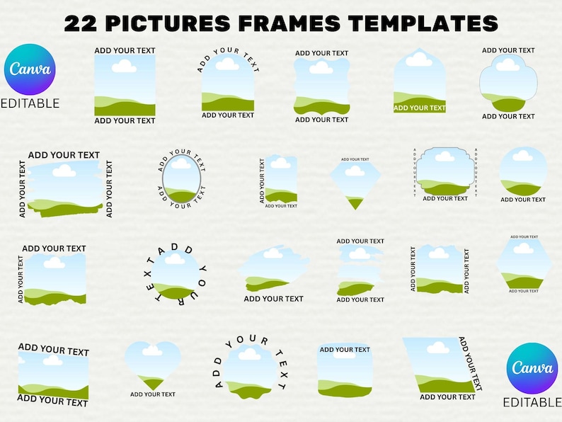 Fill Your Own Picture Frame Template and Aadd Text,canva Drag and Drop ...