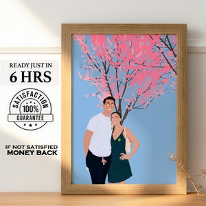 Custom Portrait, Personalized Illustration, Faceless Portrait, Boyfriend Gift, Cartoon Portrait, Couple Drawing