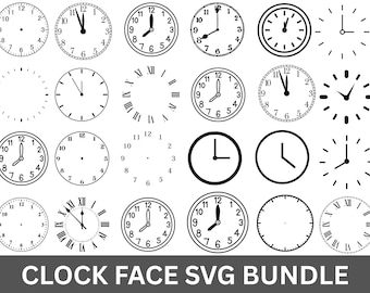 Pacchetto SVG QUADRANTE OROLOGIO, Orologio con numeri romani, File di taglio quadrante orologio Cricut, Modello quadrante orologio DXF, Piano vettoriale, Orologi da parete decorativi, Download digitale