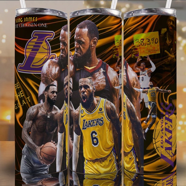 Inspired JAMES 20oz Skinny Straight Sublimation Tumbler Png, Lebron James Tumbler Wrap, Lebron James Png, Lebron James Png, Lakers Png