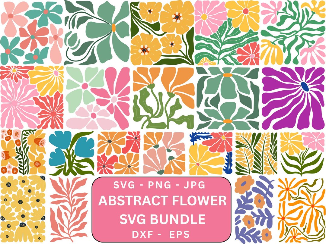Abstract Flower Svg and Png Bundle,retro Flower Svg,danish Flower Svg ...