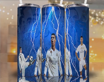 Emballage de gobelet Ronaldo cr7 png | Gobelet mince 20 oz png | Télécharger le design par sublimation | Prêt à imprimer