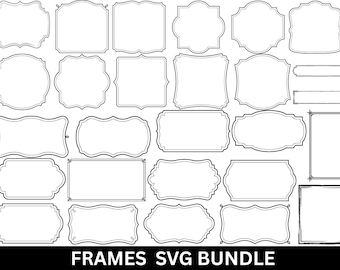 Label Frames Svg Bundle,Frames SVG,Handdrawn Borders Clipart,Label Frame Clipart,Doodle Frames PNG,Transparent Background,Banner Svg