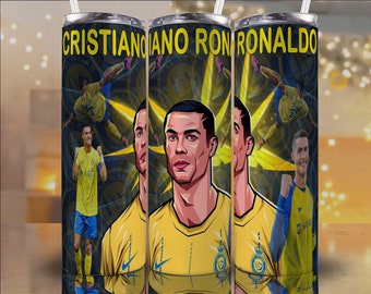 Emballage de gobelet Ronaldo cr7 png | Gobelet mince 20 oz png | Télécharger le design par sublimation | Prêt à imprimer
