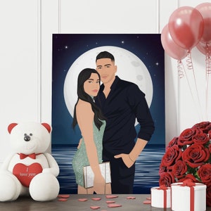 Custom Portrait, Couple Portrait, Custom Family Portrait From Photo, Cartoon Portrait, Personalized Portrait, Unique Anniversary Gift