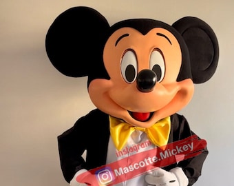 Luxury Mickey Mascot with latex head + latex shoes + full costume