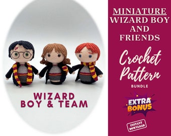 Miniature Amigurumi Pattern Wizard Boy Crochet Guide, Magical Characters Design PDF, Easy DIY Craft