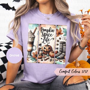 Pumpkin Spice Fall Coffee Shirt, Fall Latte Shirt Lover Shirt Tee, Cute Autumn Graphic Tshirt, Retro Shirt for Women Cozy Pumpkin Spice Vibe