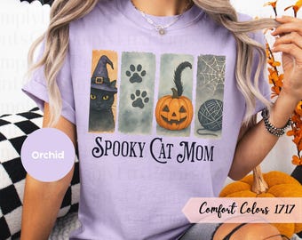 Spooky Cat Mom Witch Shirt, Halloween Shirt for Cat Lovers, Funny Spooky Season Shirt, Black Cat Halloween, Halloween Gift For Cat Moms