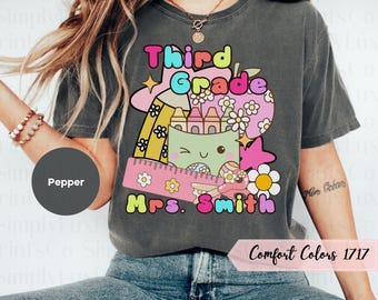 Third Grade Teacher Comfort Colors T-shirt, Teacher Gifts, Teacher Appreciation, Back to School, Last Day of School, Retro Teaching Shirts