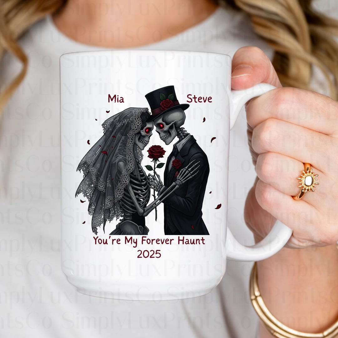 You're My Forever Haunt Personalized Gothic Skeleton Couple 15 Oz Mug