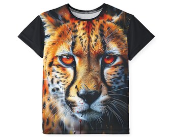 Levendige sporttruien voor kinderen met jachtluipaardprint | Vochtafvoerende polyester shirts