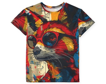 Sunglasses-Wearing Animal Kids Sports Jersey | Youth Performance Tee with Cool Animal Print