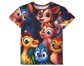 Baby Animals Collage Kids Sports Jersey | Youth Performance Tee with Baby Animals Print