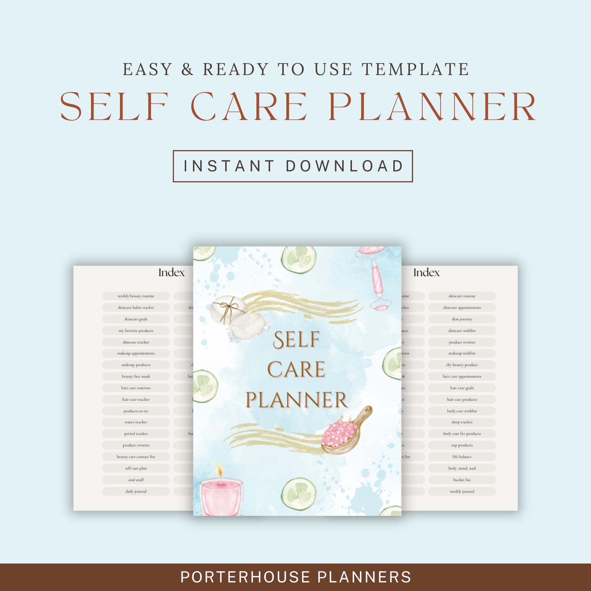 Digital Self-Care Planner for GoodNotes Hyperlinked Wellness & Mental Health Journal Mood Tracker, Habits, Routines iPad PDF Download