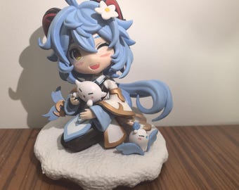 Handcrafted Genshin Ganyu Figurine, Anime Game Collectible