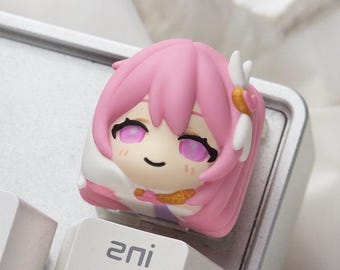 Handcrafted Elysia Resin Keycap: Kawaii Honkai Impact Game Accessory