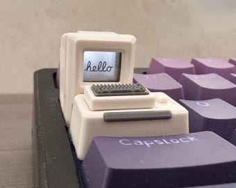 Handicraft Retro Mini Computer Keycap | Pixel Heart Screen | Mechanical Keyboard Custom Accessory