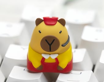 Handcrafted Capybara Resin Keycap: Food-Themed Artisan Cherry MX Switch
