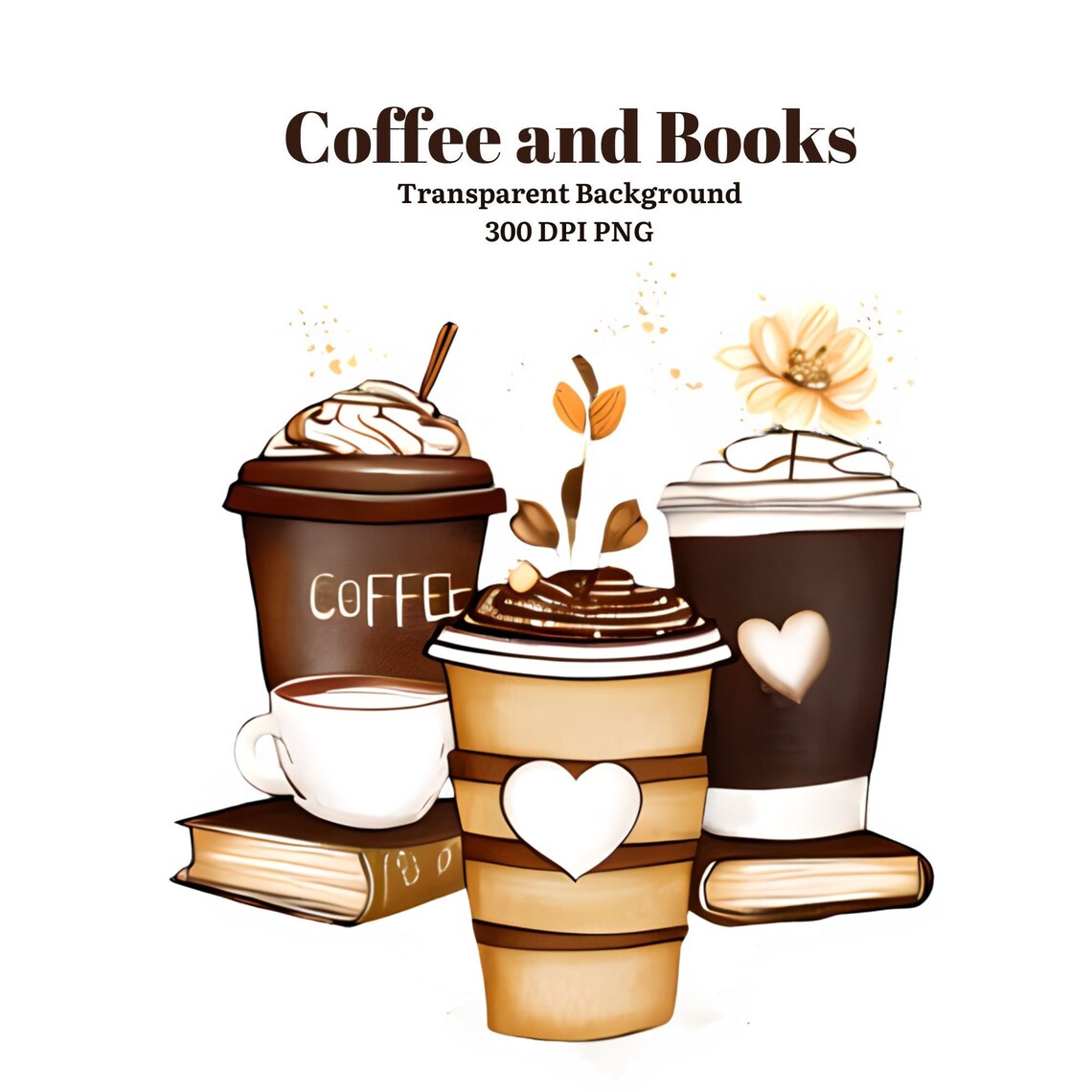 Coffee and Book Clipart, Coffee Book PNG, for the Coffee Lovers Clipart