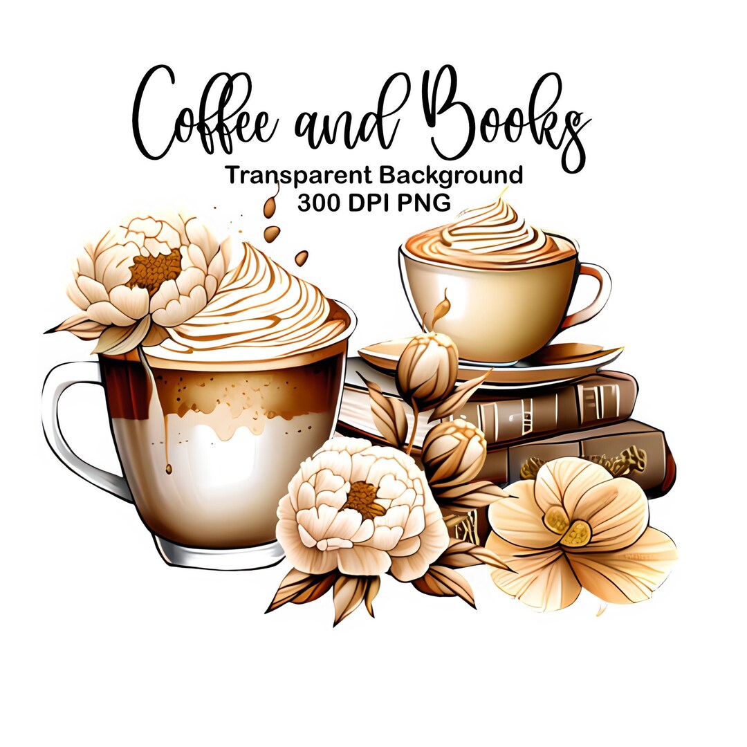 Coffee and Book Clipart, Coffee Book PNG, for the Coffee Lovers Clipart