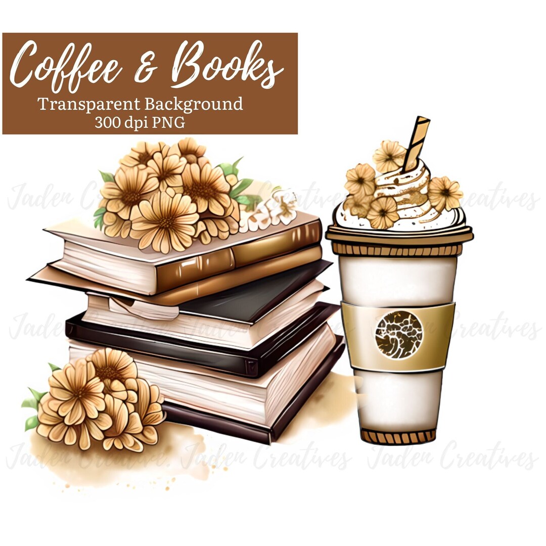 Coffee and Book Clipart, Coffee Book PNG, for the Coffee Lovers Clipart