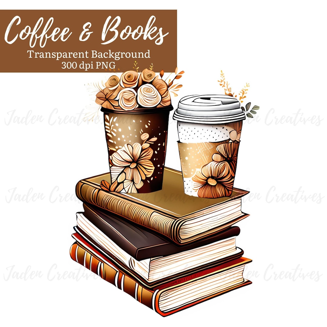 Coffee and Book Clipart, Coffee Book PNG, for the Coffee Lovers Clipart