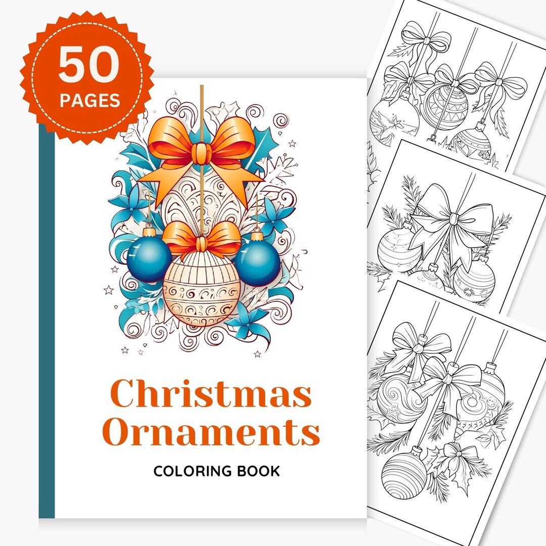 Christmas Ornaments Coloring Book, Christmas Activity Book, Christmas