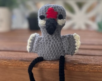 Crochet sandhill crane, Sandhill crane, Crochet crane, Crochet bird, Crochet plush, Handmade, Amigurumi, Cute plushie, Stuffed animal, Gift