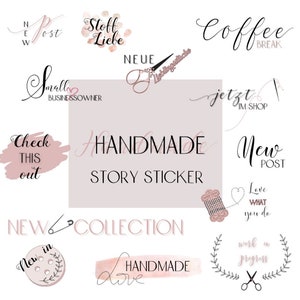 Instagram Story Sticker Handmade PNG Digital Story Sticker Instant Download, easy installation for handmade bloggers