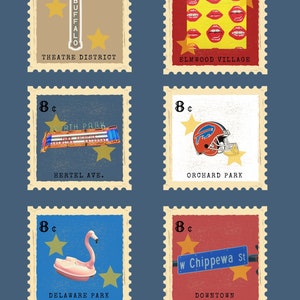 Impresión de arte de viaje de sello postal personalizado (personalizado)