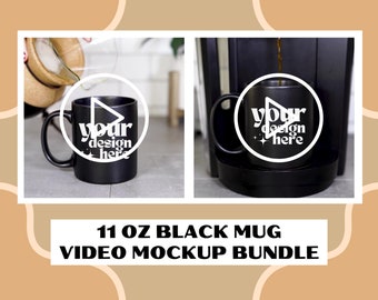 Black Mug Mockup Bundle | Black Mug Video Mockup | Coffee Mug Mockup | Mug Video Mockup | 11 Oz Mug Video Mockup | Mug Mockup | Video Mockup