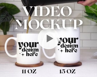 White Mug Video Mockup | White Mug Video Mockup | 11 Oz Mug Mockup | 15 Oz Mug Mockup | Mug Mockup | Video Mockup | High Quality