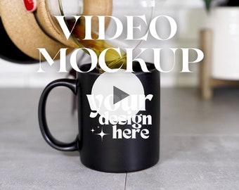 Black Mug Video Mockup | Coffee Mug Mockup | Mug Video Mockup | 11 Oz Black Mug Video Mockup | Mug Mockup | Video Mockup | Real Mug Mockup