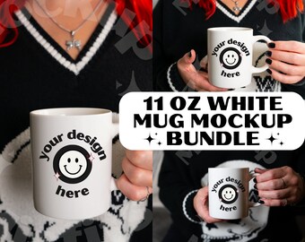 Coffee Mug Mockup Bundle | Mug Mockup | White Mug Mockup Bundle | 11 Oz White Mug Mockup | Real Mug Mockup | Blank Mug Mockup | POD Mockup
