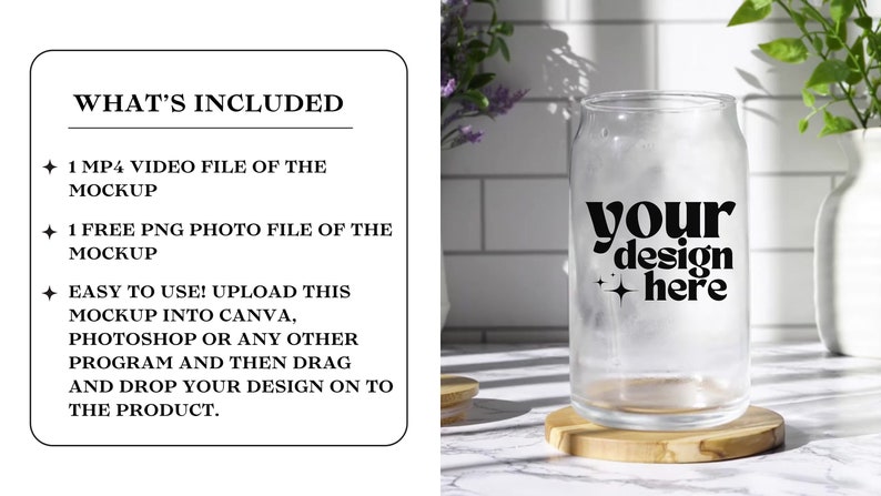 Frosted Glass Can Mockup Video 16 Oz Glass Can Mockup Libbey Glass Mockup Beer Can Glass Mockup Video Mockup High Quality image 2