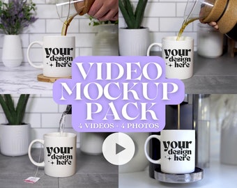 Tasse Video Mockup | Weiße Tasse Video Mockup | Kaffeetasse Mockup | 11 Oz weiße Tasse Video Mockup | Tasse Mockup | Video Mockup | Hohe Qualität