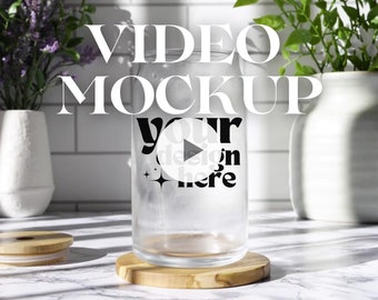 Frosted Glass Can Mockup Video | REAL/NO Ai | 16 Oz Glass Can Mockup | Libbey Glass Mockup | Beer Can Glass Mockup | Video Mockup